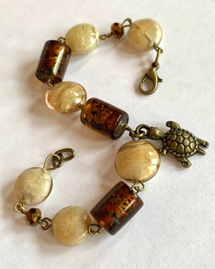 GLAMOUROUS TURTLE-murano,lampwork,bronz