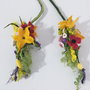 Colier/ Cordon cu floricele multicolore impaslite
