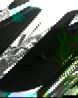 Jacheta/bluza petrecuta din catifea neagra