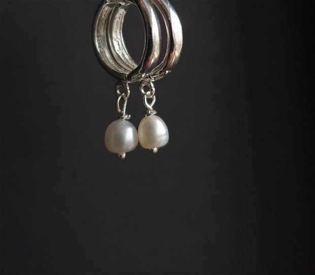 Cercei argint cu perle