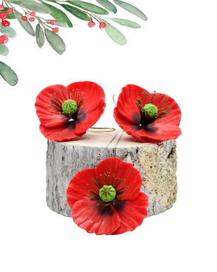Set Fabulous Poppy, montură argint