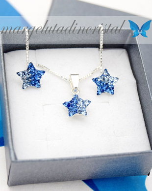 Set Swarovski / Stea / Steluta / Stars / Argint 925