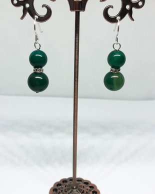 Cercei agata verde