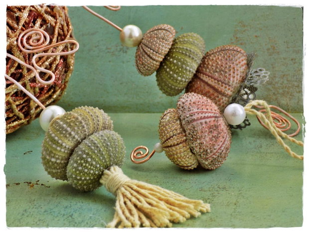 Decoratiuni din arici de mare ~ Rustic Christmas