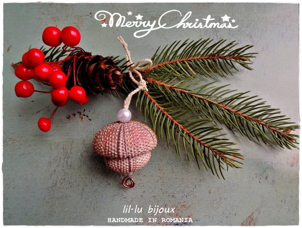 Decoratiuni din arici de mare ~ Rustic Christmas