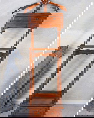 Valet din lemn mahon cu doua sertare