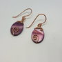 Cercei din cupru , cercei cu sidef , cercei handmade