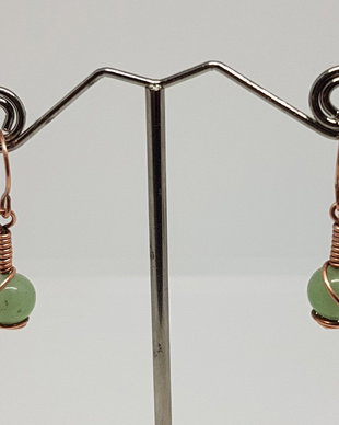 Cercei handmade,cercei din cupru , cercei cu aventurin.