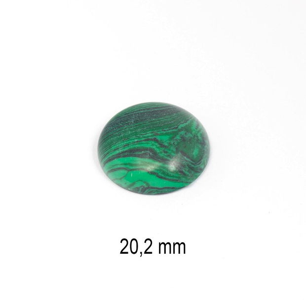 Cabochon malachit sintetic, 20,2 mm, CSP-362-A17