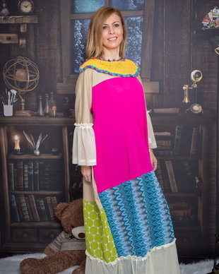 Rochie/bluza cu un  guler galben