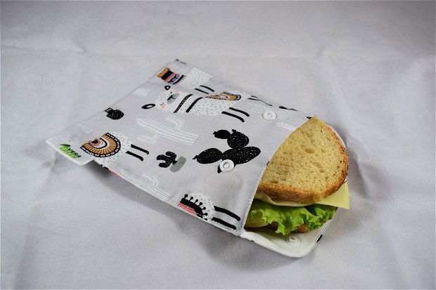 Snackbag pentru sandvișuri, snack, ecologic, no waste, marimea M, Lama