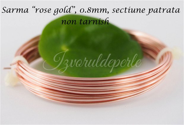 Sarma "rose gold" 0.8mm, sectiune patrata, NT (1)