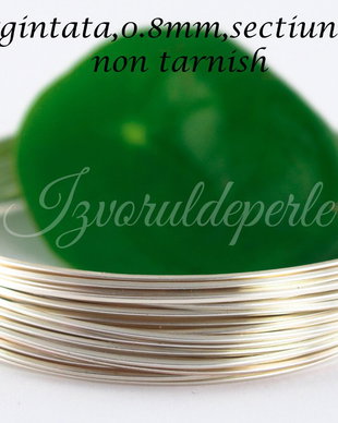Sarma argintata 0.8mm, sectiune patrata, NT (1)