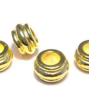 Margele din metal, aurii, 10 mm