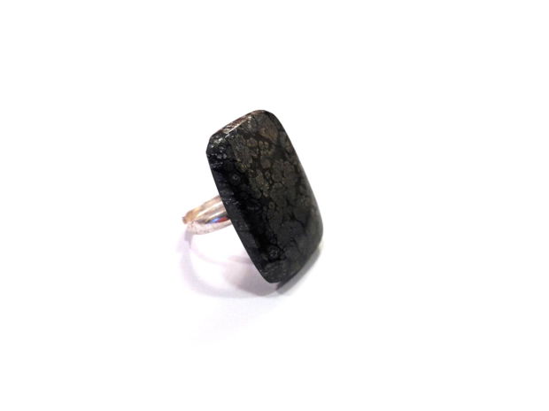 Inel Marcasite si Argint 925 - IN859 - Inel statement, inel pietre semipretioase, inel piatra mare, inel negru cenusiu metalic, cadou aniversare, cadou Craciun, cadou 8 martie, cadou sotie, inel reglabil, cristaloterapie