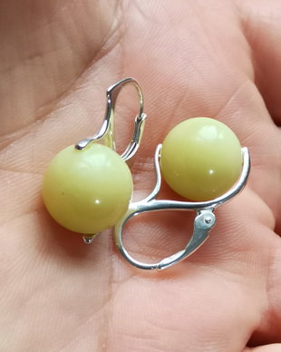 Cercei Argint 925 si jad lemon