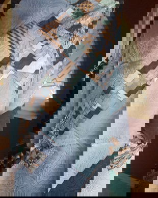 ESARFA MATASE NATURALA JAQUARD 90/91 CM MARGINI RULATE MANUAL