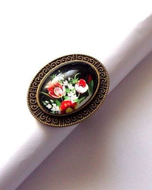 Inel cu model floral 38132
