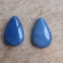 Set 2 cabochoane opal albastru african, 26x17 mm