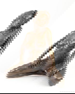 Nud-statueta erotica din bronz