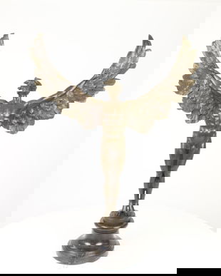 Ziua inaripata-statueta din bronz pe un soclu din marmura