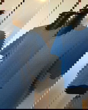 PETER HAHN PULOVER ALBASTRU LANA PURA