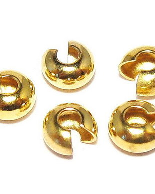 Crimp cover, 5 mm, auriu
