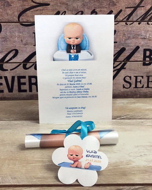 Invitatie papirus Baby Boss