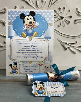 Invitatie papirus Mickey Mouse