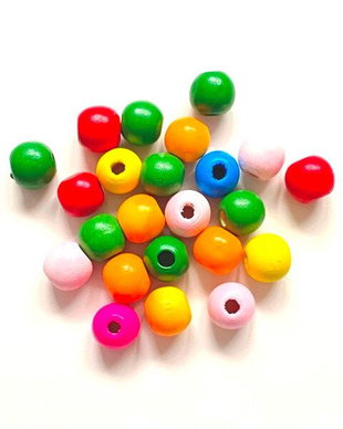 LML1201 - (50 buc) )margele lemn colorate