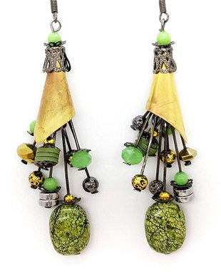 Cercei clopotei in verde