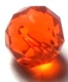 Margele sticla cristale portocaliu transparent 10 mm