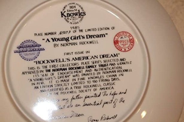Colecția Plate Norman Rockwell Seria American Dream, Visul unei tinere fete