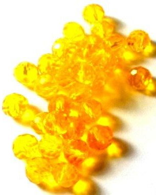 Margele sticla cristale galben transparent 8 mm