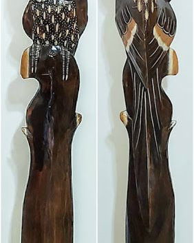 STATUETA DIN LEMN SCULPTAT PICTATA MANUAL XXL