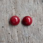 Cabochon coral rosu, 8 mm (2 buc)
