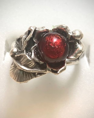 INEL REGLABIL MAKE A WISH-zamac argintat,cabochon murano
