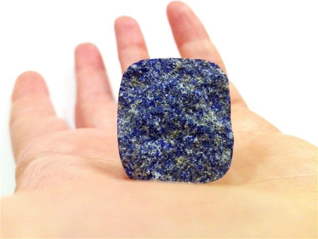 Inel Lapis lazuli druzy si Argint 925 - IN874 - Inel albastru reglabil, inel pietre semipretioase, cadou aniversare, cadou Craciun, cadou 8 martie, cadou sotie, cadou prietena, cristale vindecatoare, cristaloterapie