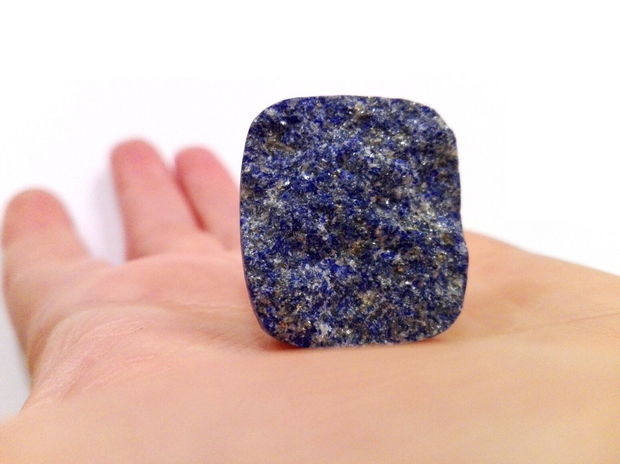 Inel Lapis lazuli druzy si Argint 925 - IN874 - Inel albastru reglabil, inel pietre semipretioase, cadou aniversare, cadou Craciun, cadou 8 martie, cadou sotie, cadou prietena, cristale vindecatoare, cristaloterapie