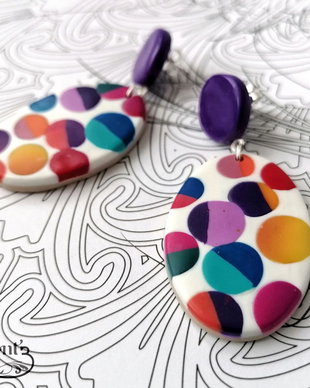 Cercei retro multicolori