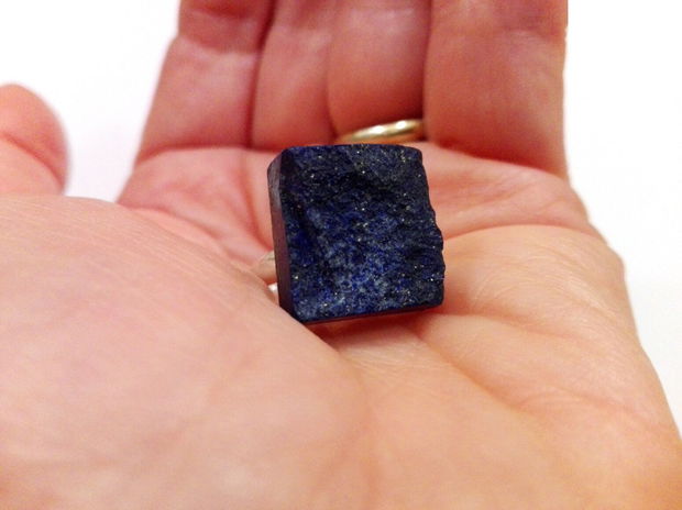 Inel Lapis lazuli druzy si Argint 925 - IN875 - Inel albastru reglabil, inel pietre semipretioase, cadou Craciun, cadou 8 martie, cadou sotie, cadou prietena, cadou iubita, cristale vindecatoare, cristaloterapie