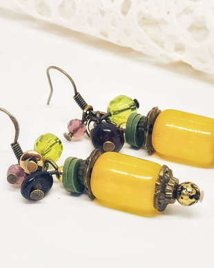 Cercei yellow agat
