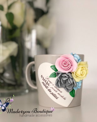Cana personalizata cu flori