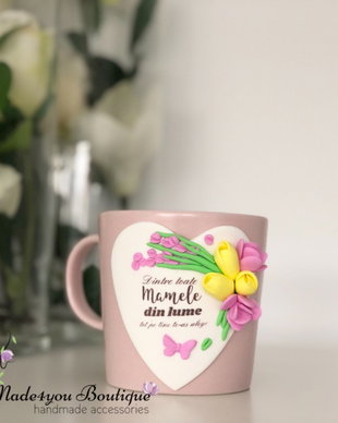 Cana personalizata cu flori