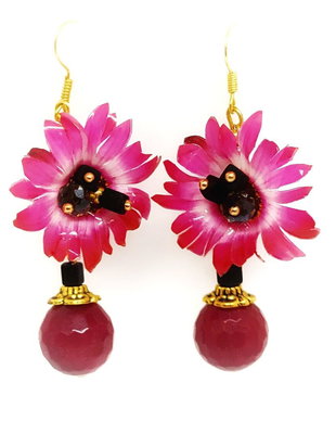 Cercei pink daisy
