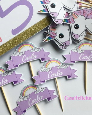 Toppers unicorn personalizate
