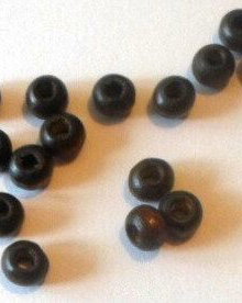 Margele lemn oval maro inchis 7,5 mm