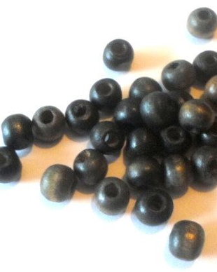 Margele lemn oval maro inchis 7 mm