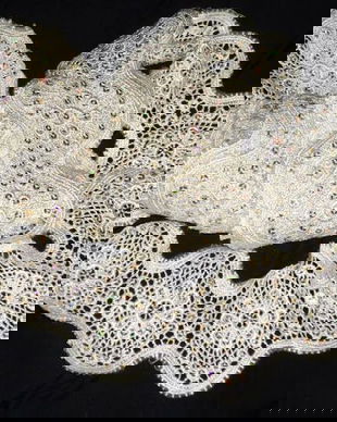 Cupoane Dantela macrame vintage cu broderie sparta