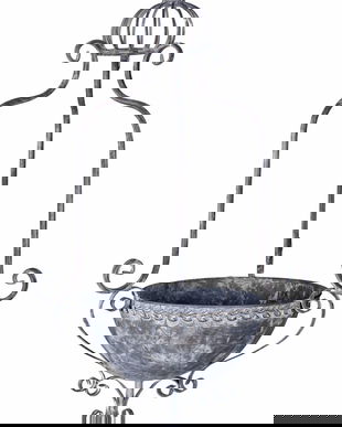 Suport pentru flori din metal antik grey